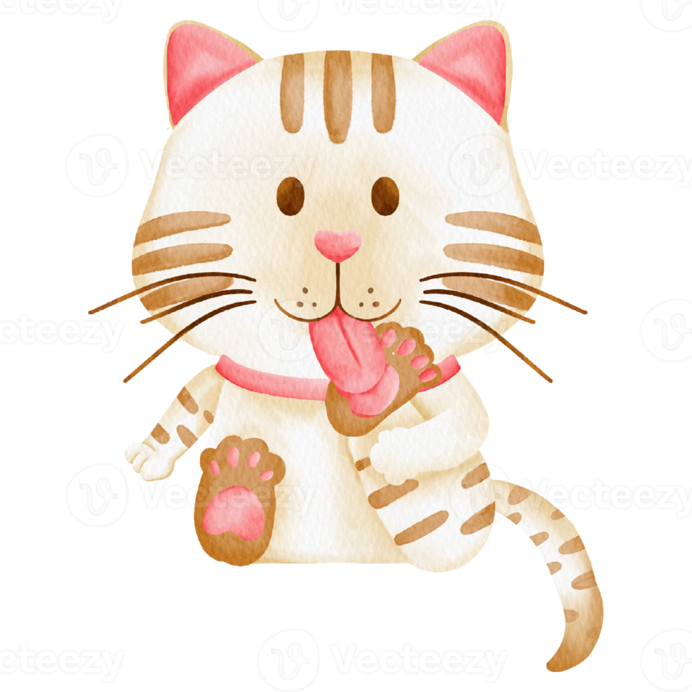 acquerello gatto cartone animato elemento personaggio bambino gattino gatto png