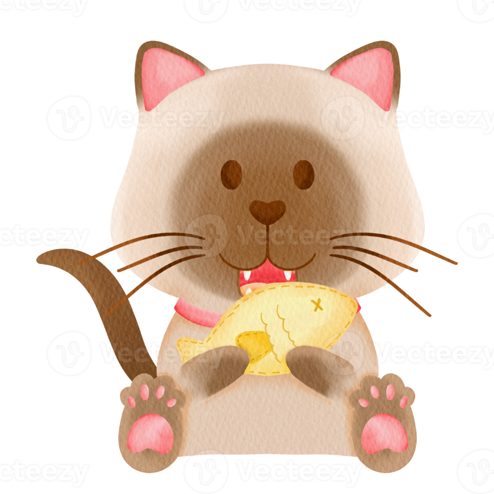 aquarell katze cartoon element charakter baby kätzchen katze png