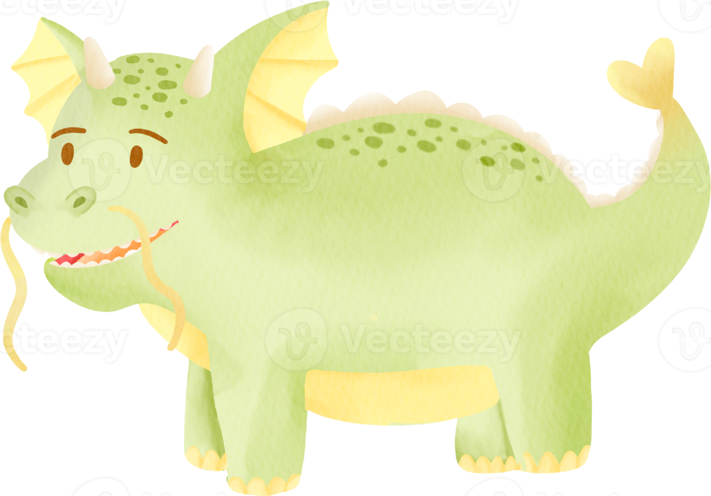 aquarell märchen niedlich kinder drache element clipart sammlung png