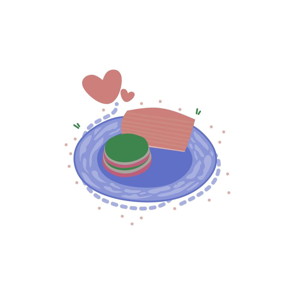 Vector hygge lapis cake from Indonesia with cute components