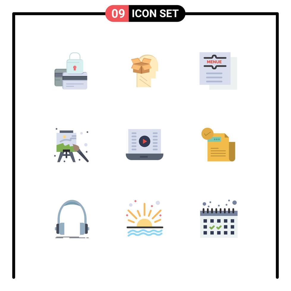 9 Creative Icons Modern Signs and Symbols of art restaurant data menu drink Editable Vector Design Elements