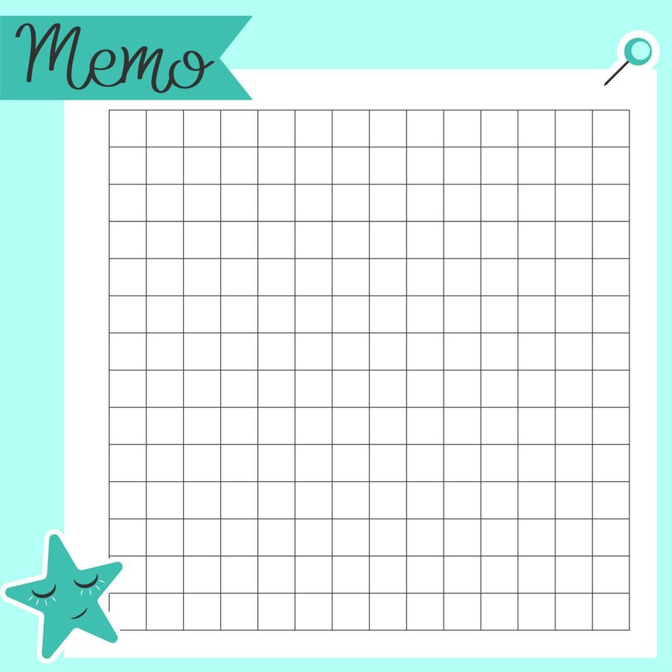 Paper memo template. Notes, memo and to do lists used in a diary or office. Illustration of a sheet of paper memo. vector