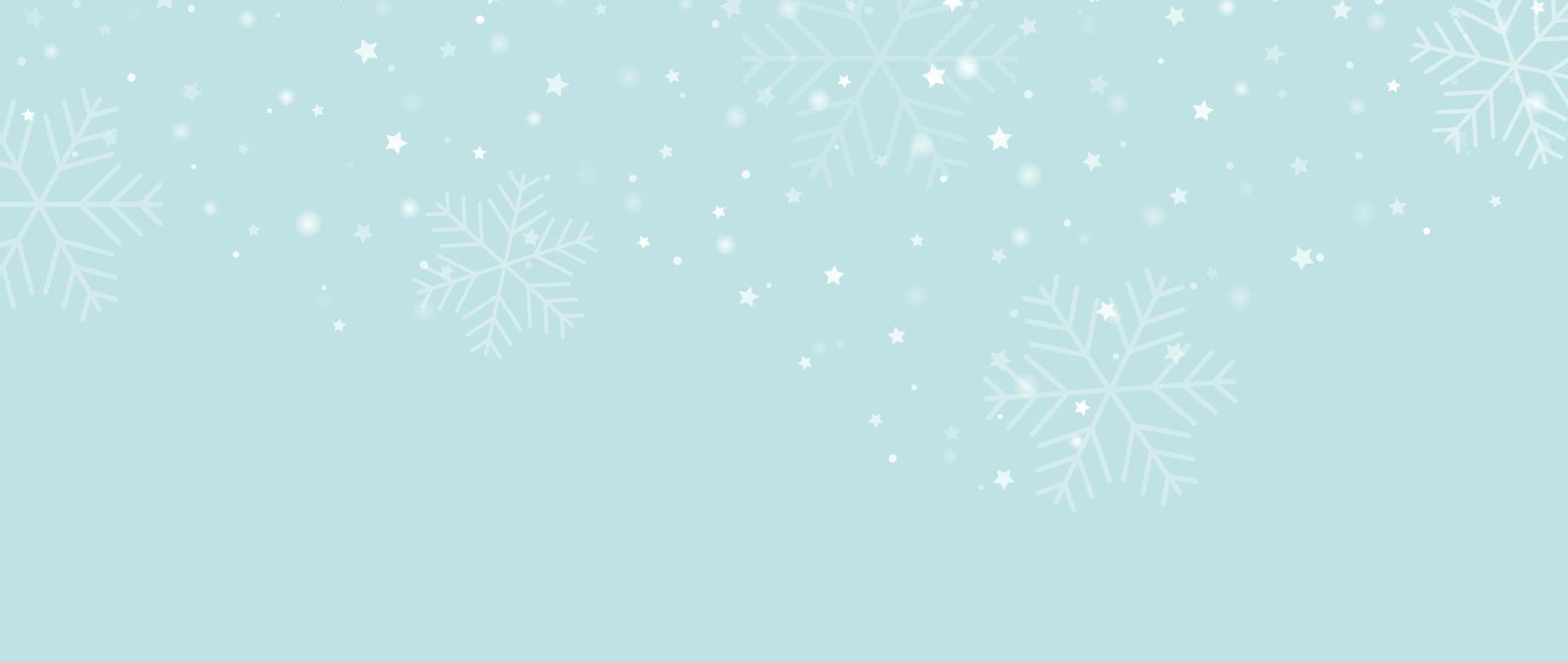 Elegant winter snowflake background vector illustration. Luxury decorative snowflake and sparkle on light blue background. Design suitable for invitation card, greeting, wallpaper, poster, banner.