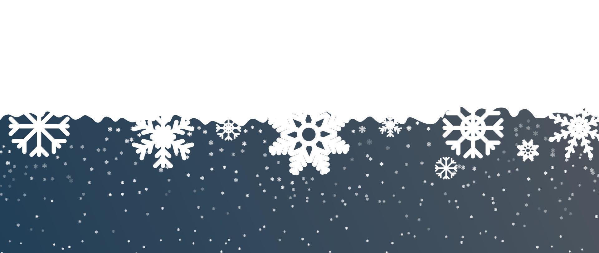 Ilustración de vector de fondo de copo de nieve de invierno elegante. copo de nieve decorativo de lujo y nevadas sobre fondo gris. diseño adecuado para tarjeta de invitación, saludo, papel tapiz, afiche, pancarta.