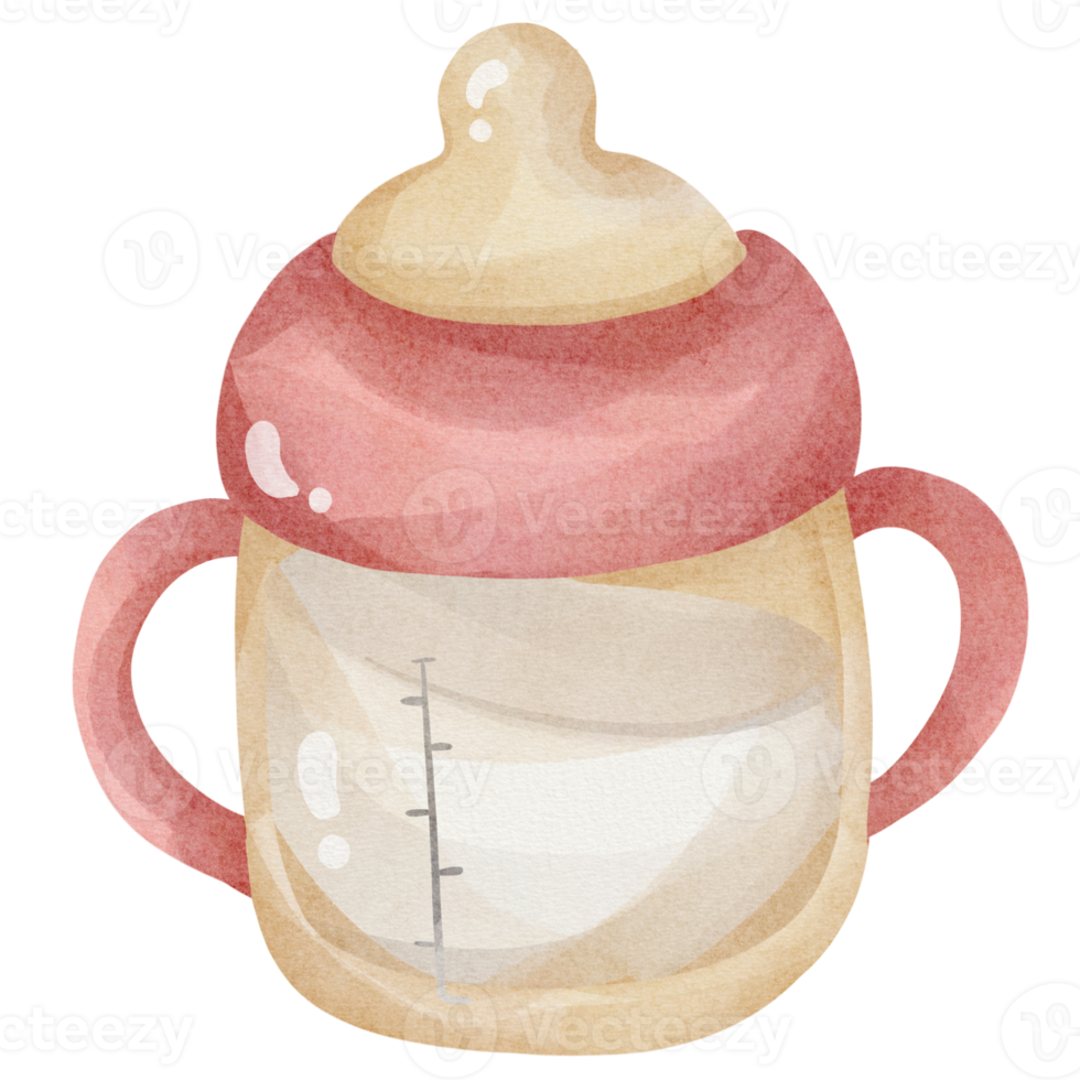 watercolor baby bottle png