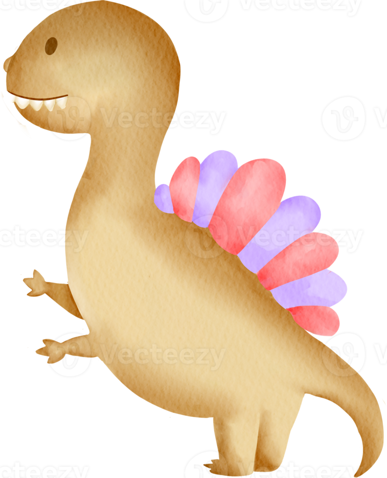 acquerello dinosauro giurassico cartone animato elemento collezione bambino png