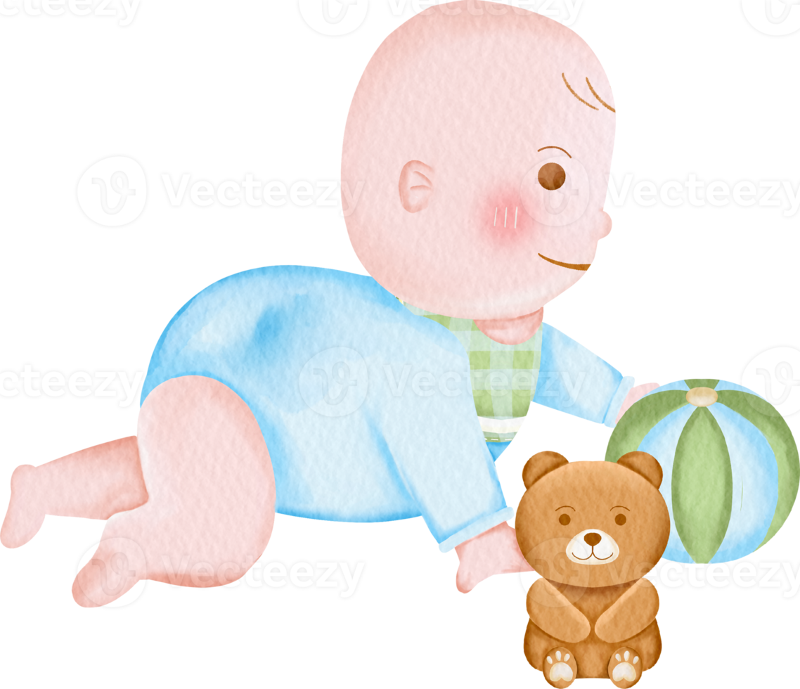 aquarell baby kinder kinder spielzeug clipart illustration neugeboren png