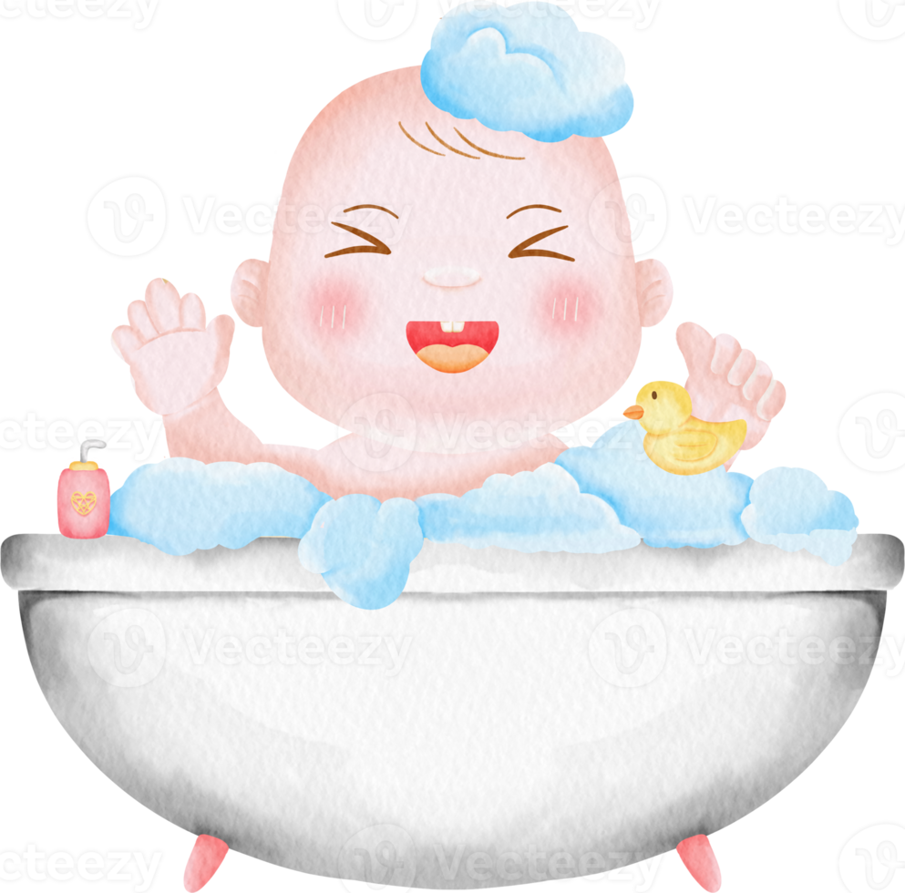 waterverf baby karakter schattig kinderen klem kunst verzameling kinderen png