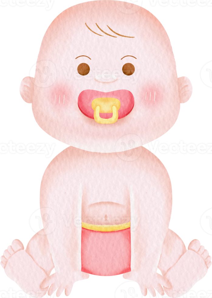 waterverf baby karakter schattig kinderen klem kunst verzameling kinderen png