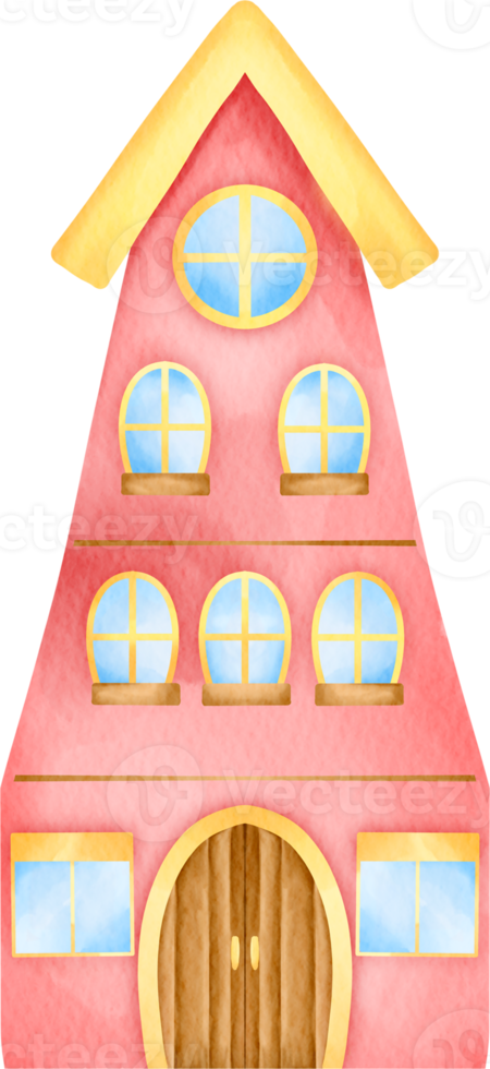 acquerello casa Casa e edificio città elemento collezione impostato cittadina png