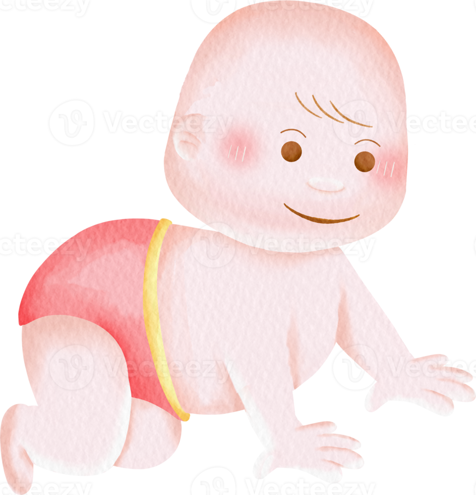 waterverf baby karakter schattig kinderen klem kunst verzameling kinderen png