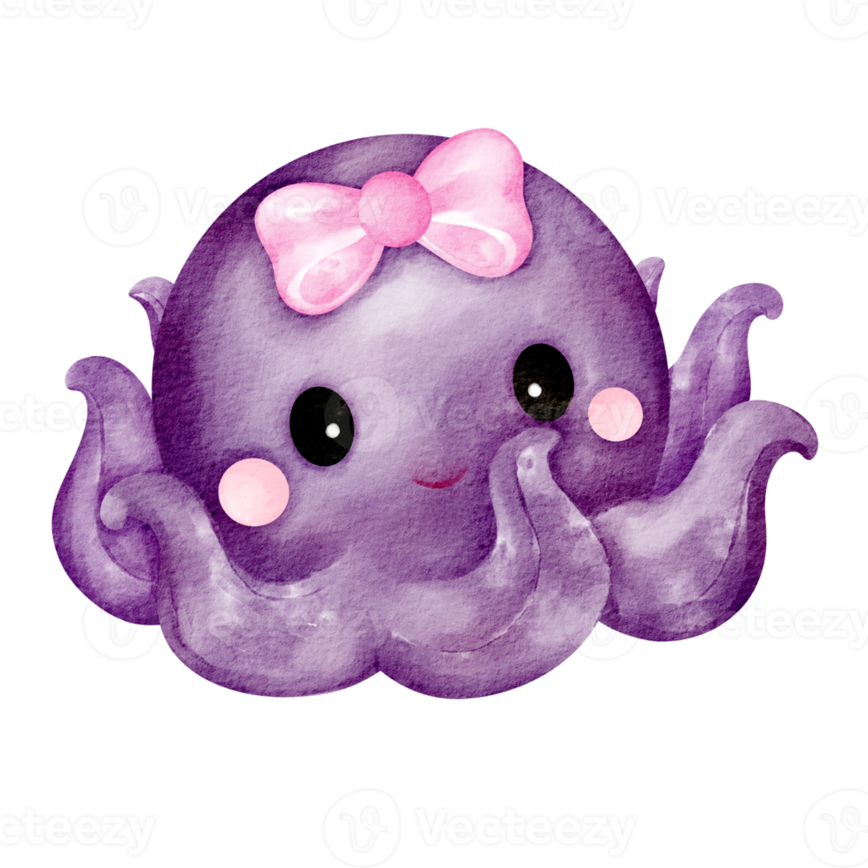 Octopus Aquarell Meerestier ClipArt png