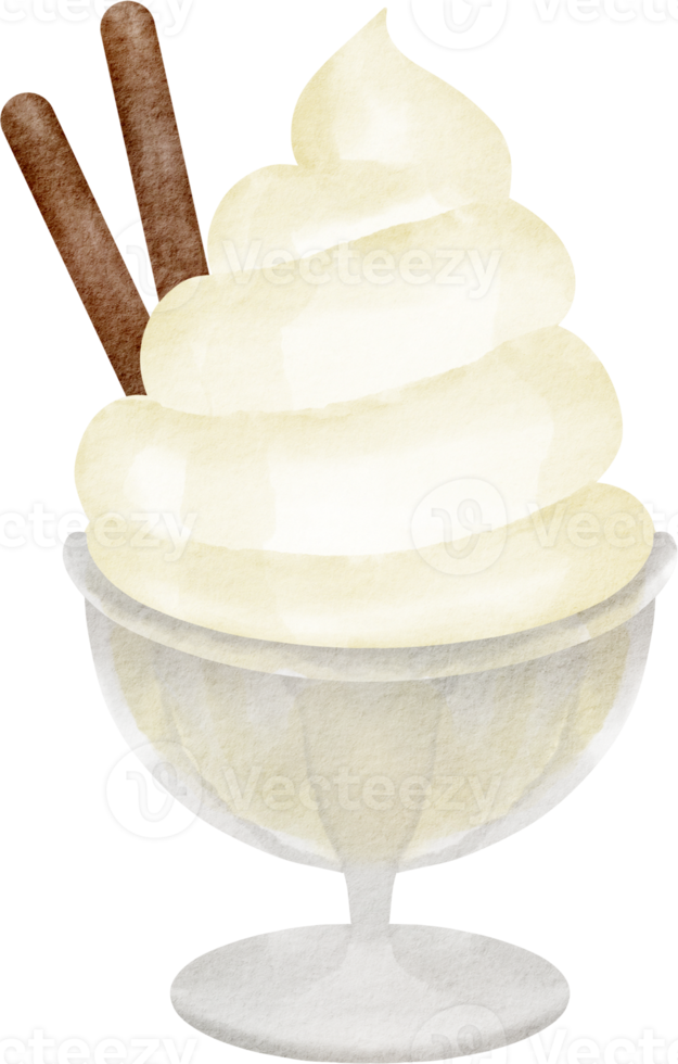 watercolor ice cream vanilla png