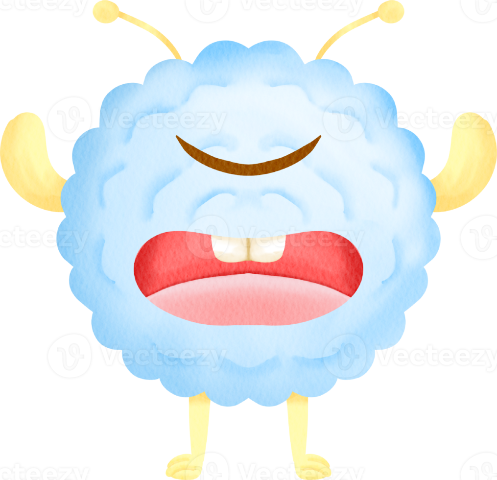 waterverf monster karakter element schattig kinderen baby illustratie png