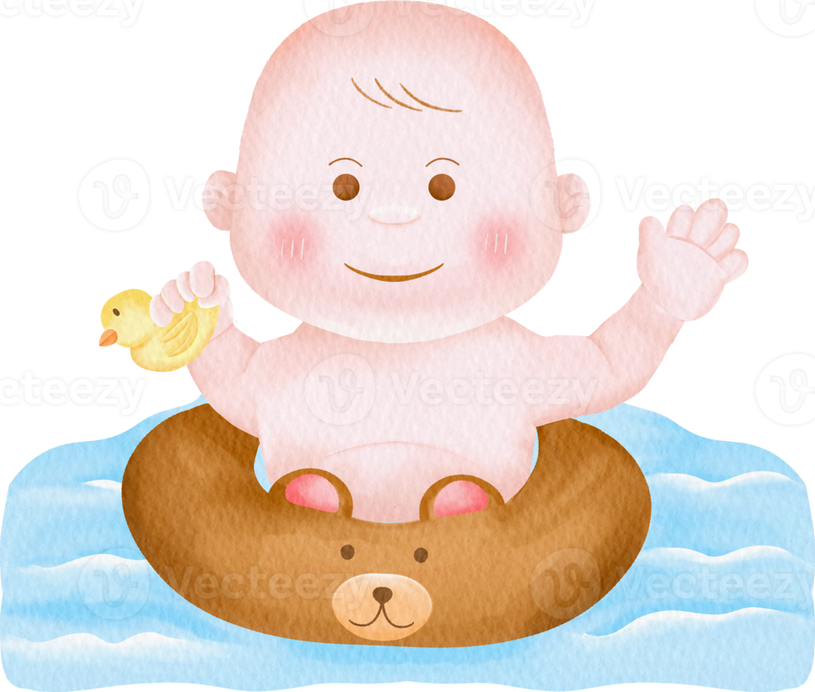 vattenfärg bebis barn barn leksak klämma konst illustration nyfödd png