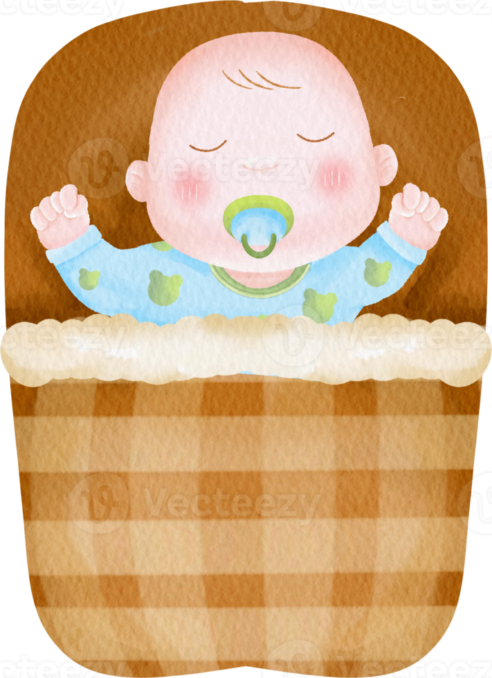 waterverf baby karakter schattig kinderen klem kunst verzameling kinderen png