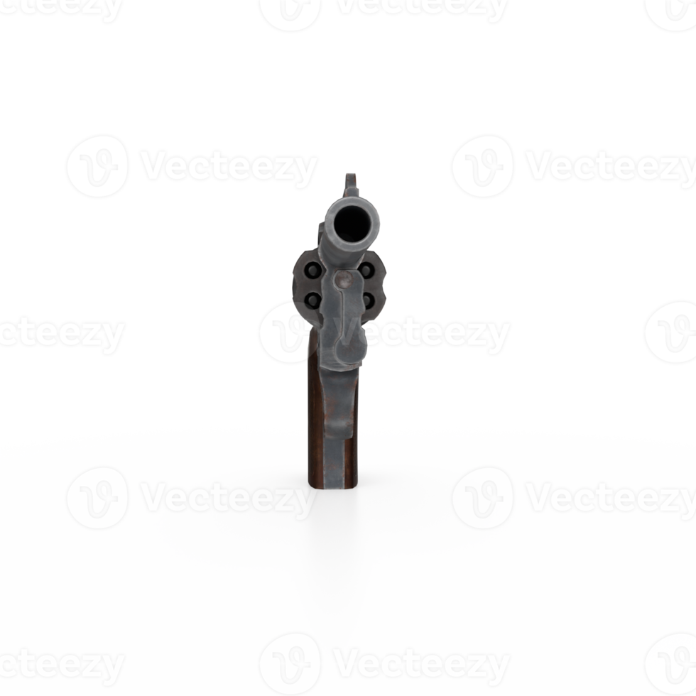 Rendu 3D du pistolet revolver png