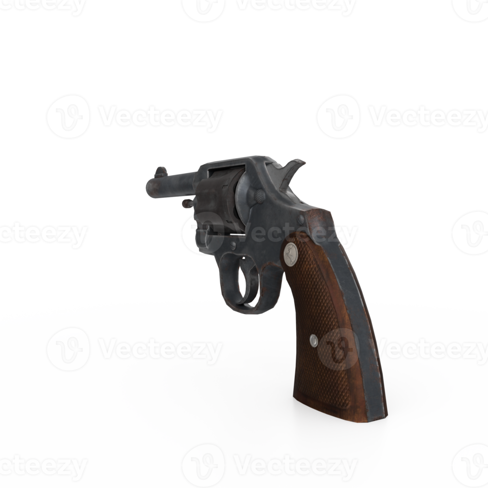 3D Rendering Of Revolver Gun png