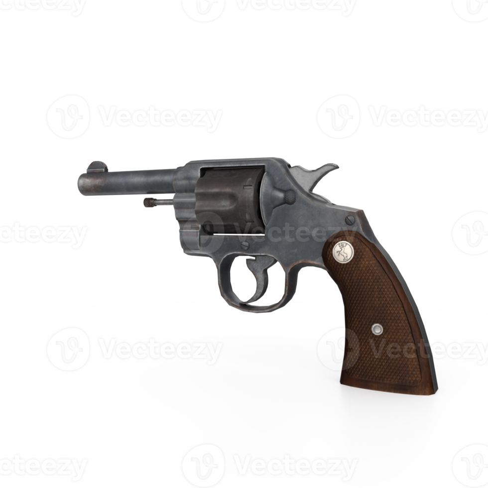 3D Rendering Of Revolver Gun png