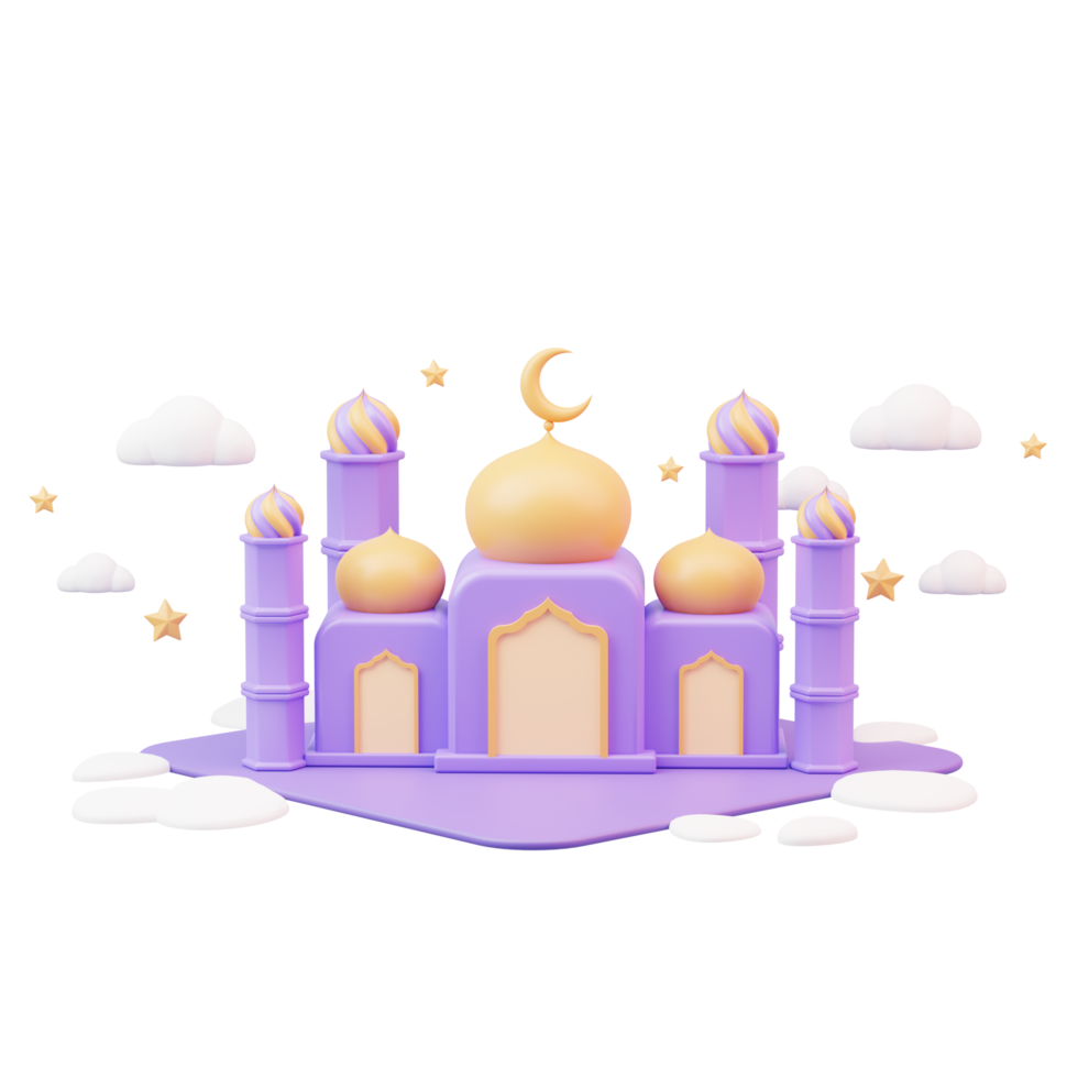 Ramadan Islamitisch eid mubarak 3d icoon png