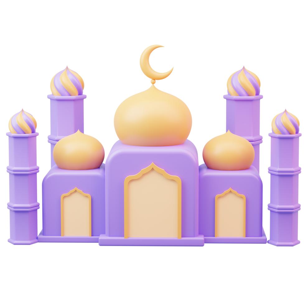 ramadán islámico eid mubarak icono 3d png