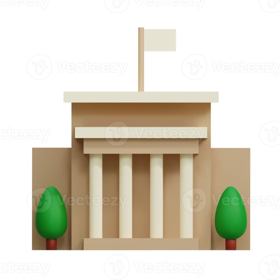 3d Bank or courthouse icon. Architecture building with columns. Online banking, Public Finance Department Audit, Tax Office, transactions, exchange, ATM, giving out money, service Concept png