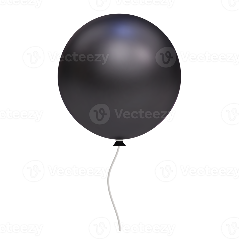 Big Black helium balloon on gender reveal party. 3D realistic decorative design element png