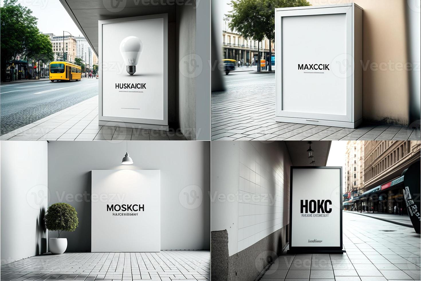 Blank place advertising screen. Poster mockup. Banner mockup. Billboard mockup. Light box showcase mockup. photo