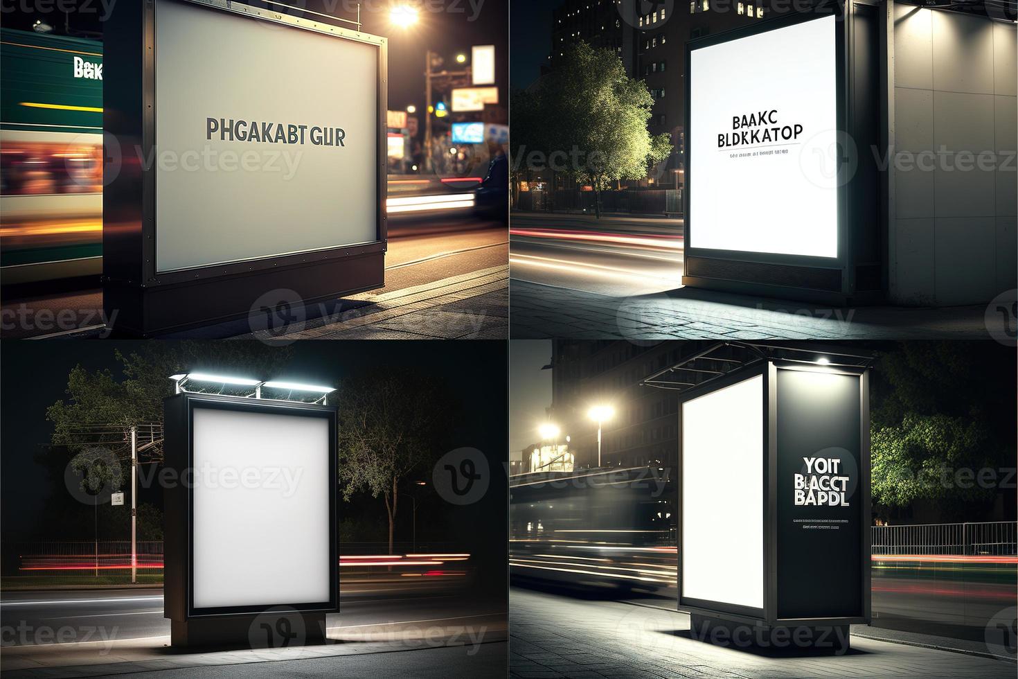 Blank place advertising screen. Poster mockup. Banner mockup. Billboard mockup. Light box showcase mockup. photo