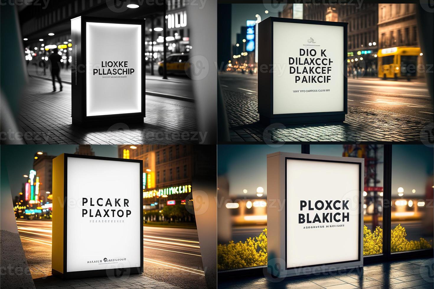 Blank place advertising screen. Poster mockup. Banner mockup. Billboard mockup. Light box showcase mockup. photo