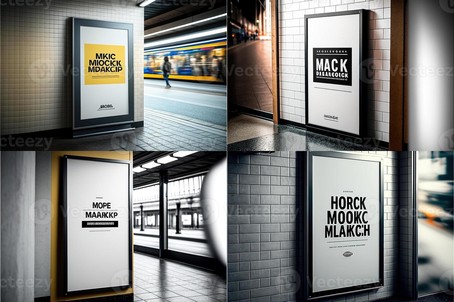 Blank place advertising screen. Poster mockup. Banner mockup. Billboard mockup. Light box showcase mockup. photo