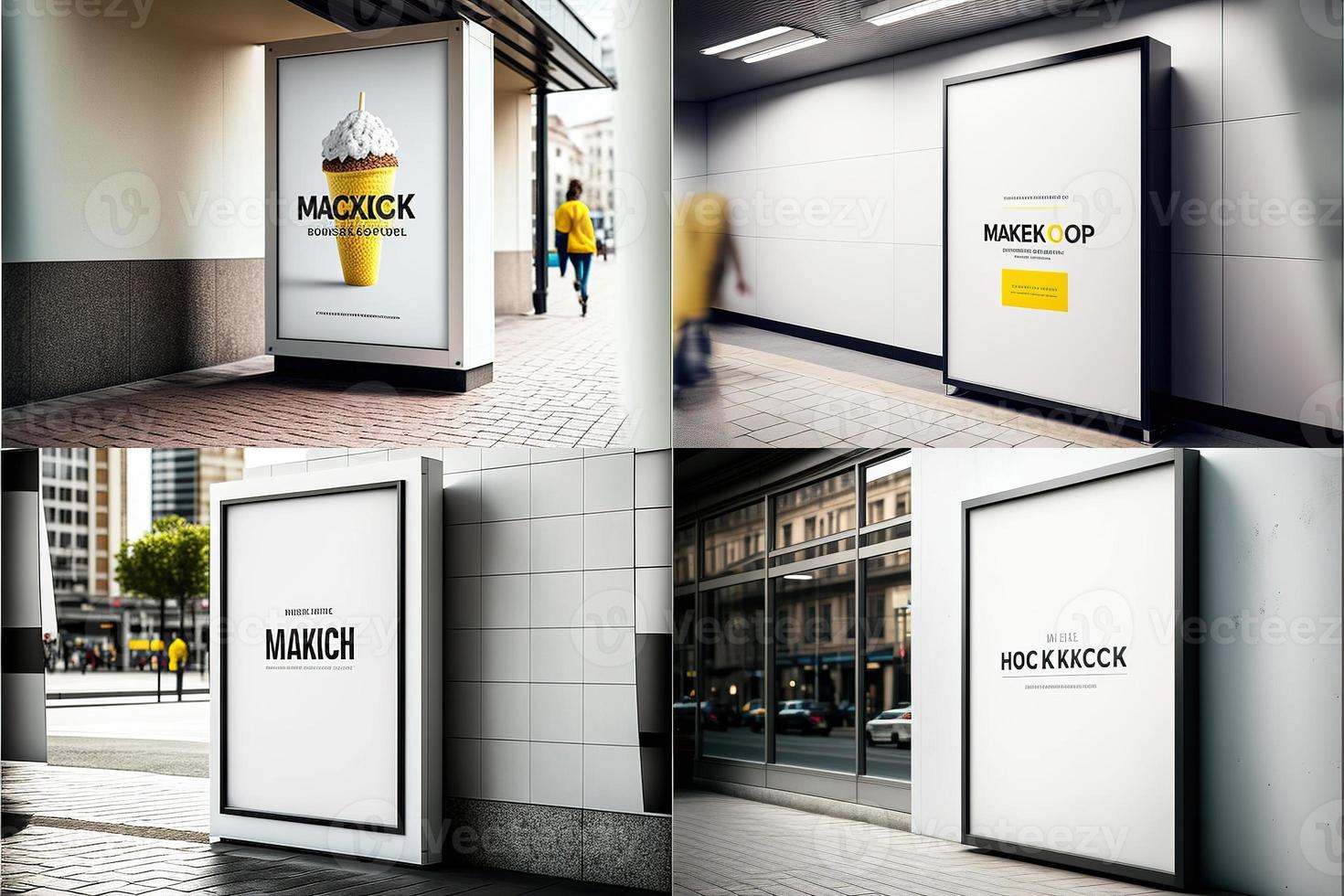 Blank place advertising screen. Poster mockup. Banner mockup. Billboard mockup. Light box showcase mockup. photo