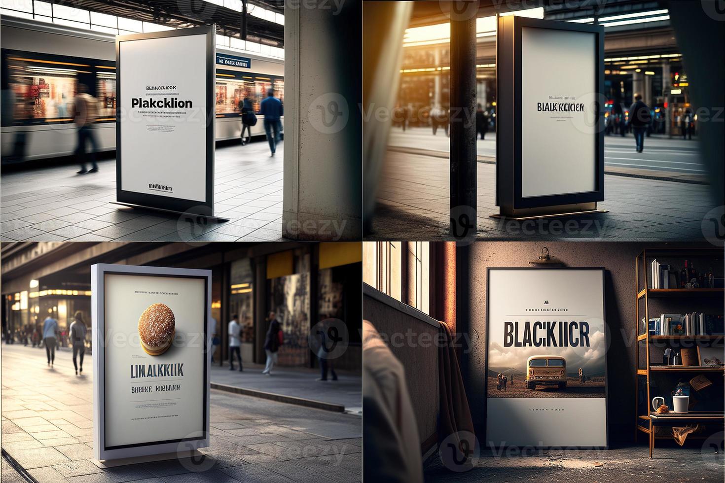 Blank place advertising screen. Poster mockup. Banner mockup. Billboard mockup. Light box showcase mockup. photo