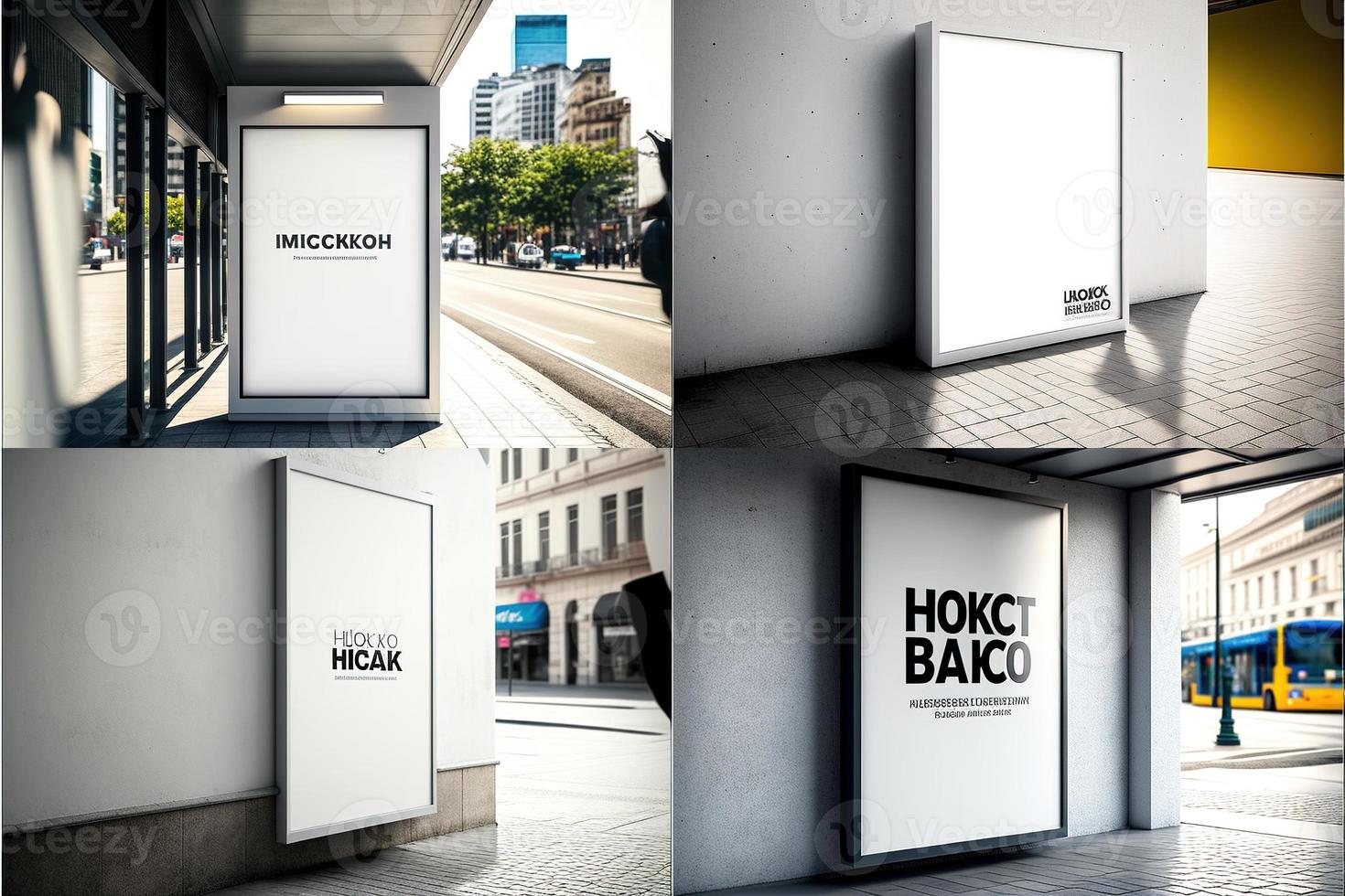 Blank place advertising screen. Poster mockup. Banner mockup. Billboard mockup. Light box showcase mockup. photo