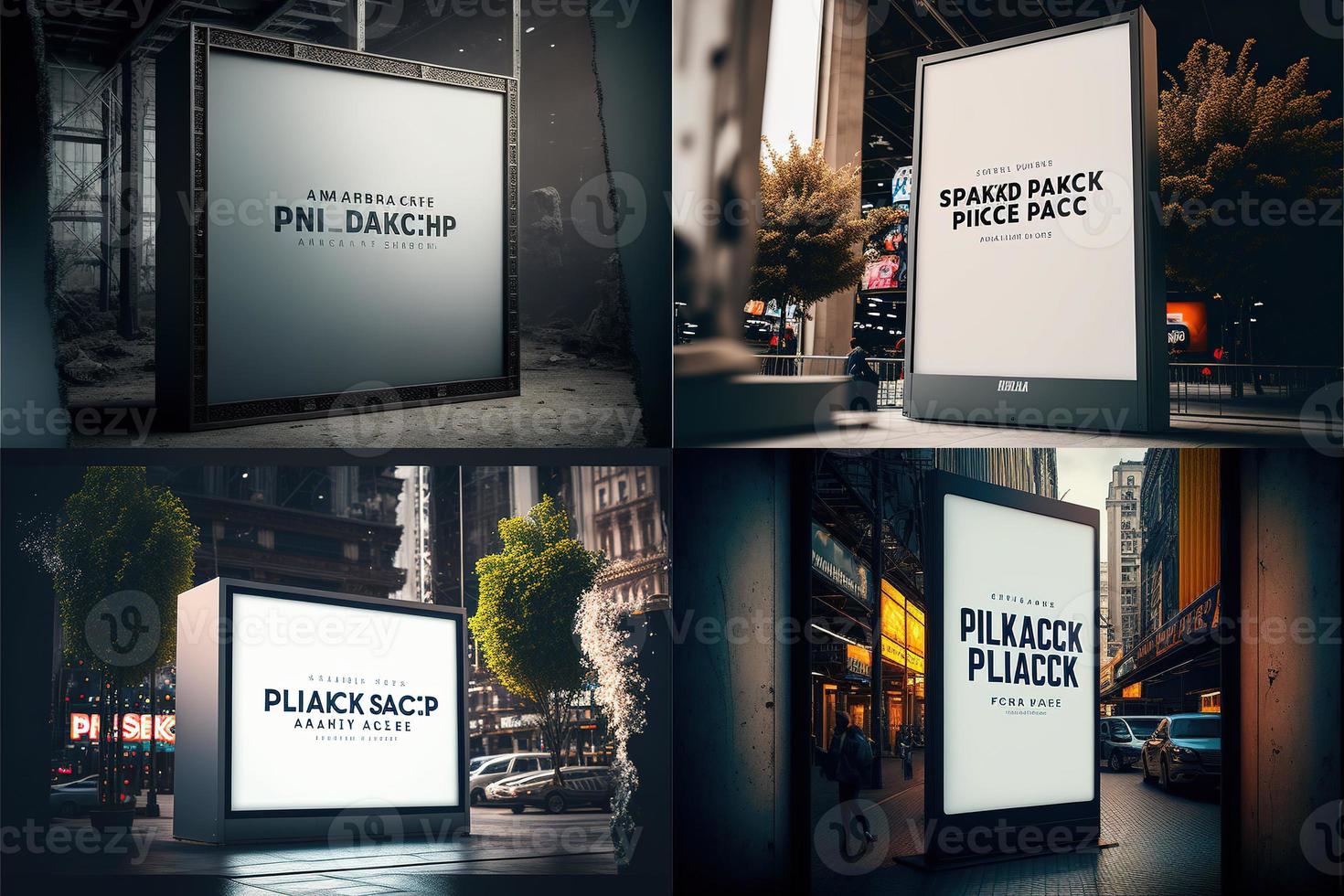 Blank place advertising screen. Poster mockup. Banner mockup. Billboard mockup. Light box showcase mockup. photo
