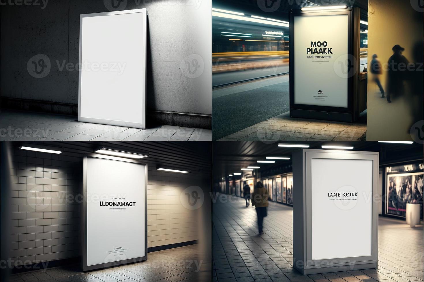 Blank place advertising screen. Poster mockup. Banner mockup. Billboard mockup. Light box showcase mockup. photo