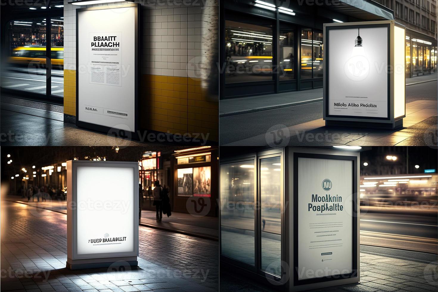 Blank place advertising screen. Poster mockup. Banner mockup. Billboard mockup. Light box showcase mockup. photo