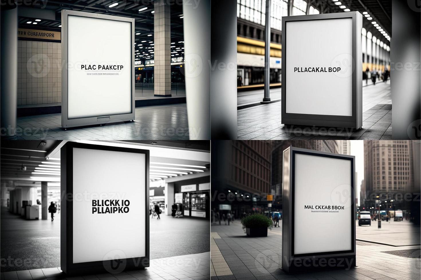 Blank place advertising screen. Poster mockup. Banner mockup. Billboard mockup. Light box showcase mockup. photo