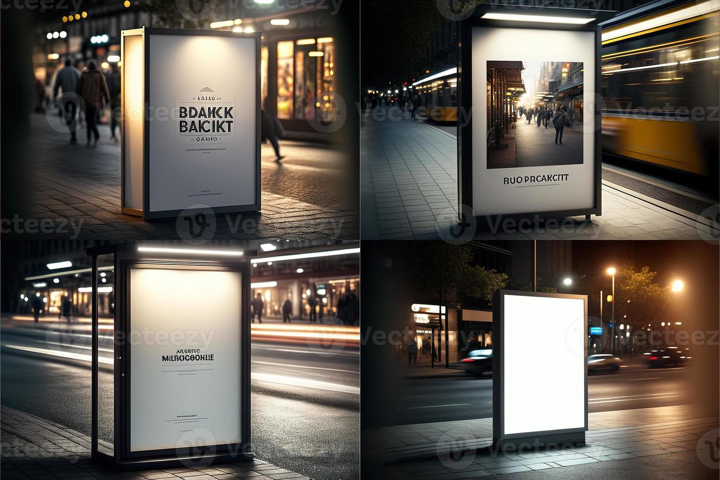 Blank place advertising screen. Poster mockup. Banner mockup. Billboard mockup. Light box showcase mockup. photo