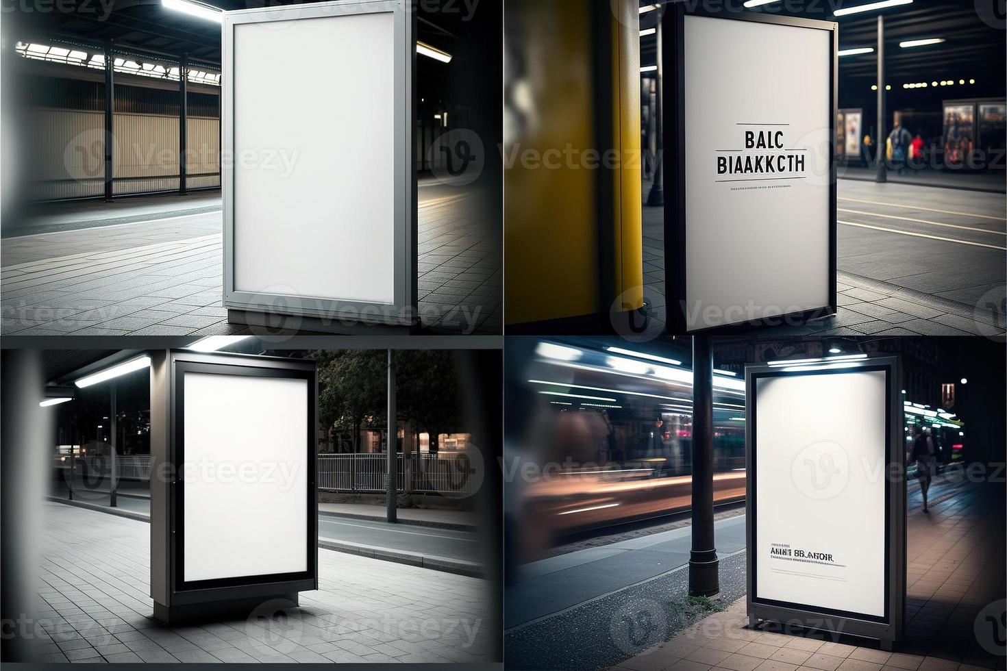 Blank place advertising screen. Poster mockup. Banner mockup. Billboard mockup. Light box showcase mockup. photo