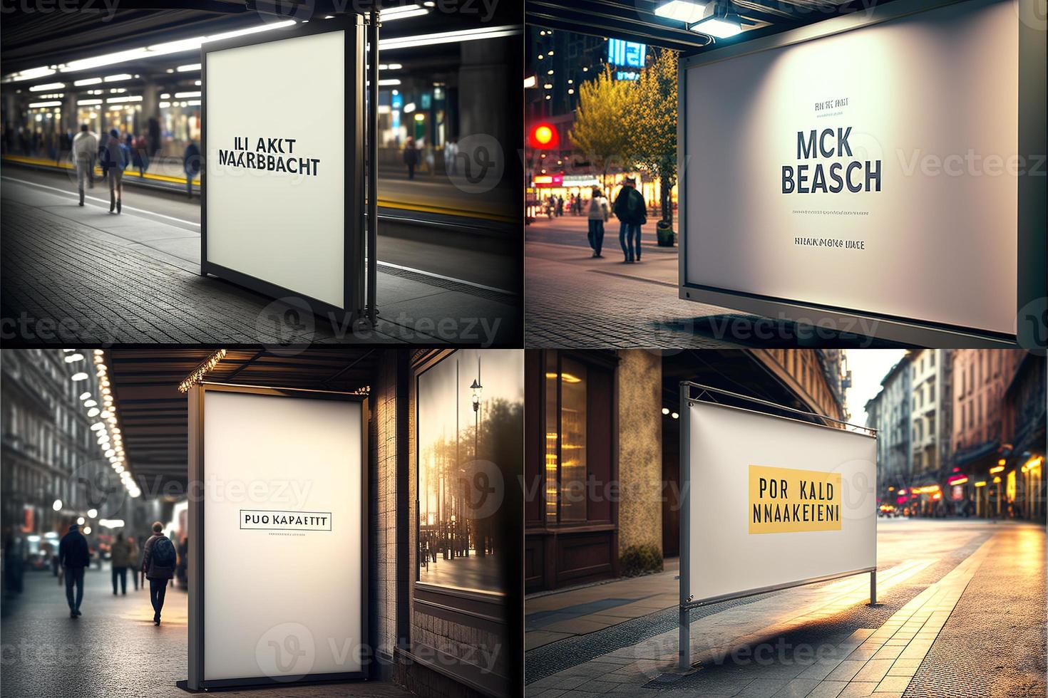 Blank place advertising screen. Poster mockup. Banner mockup. Billboard mockup. Light box showcase mockup. photo