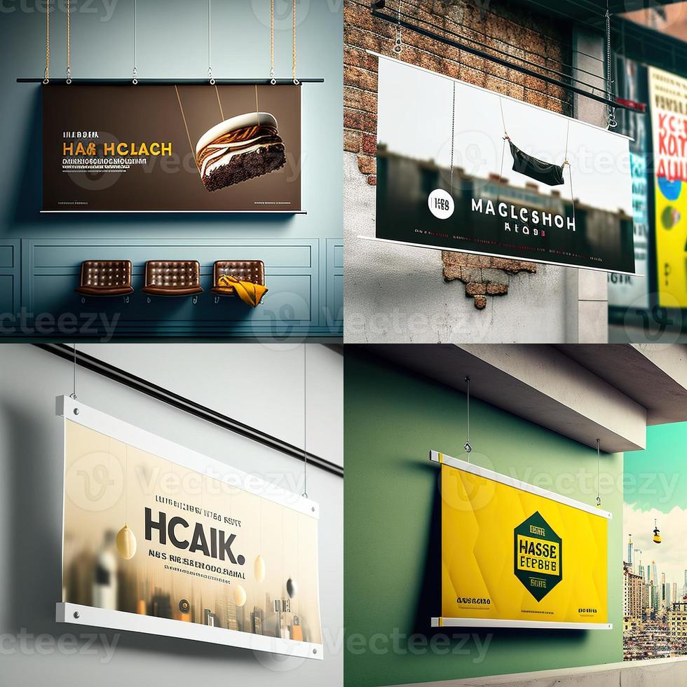 Blank place advertising screen. Poster mockup. Banner mockup. Billboard