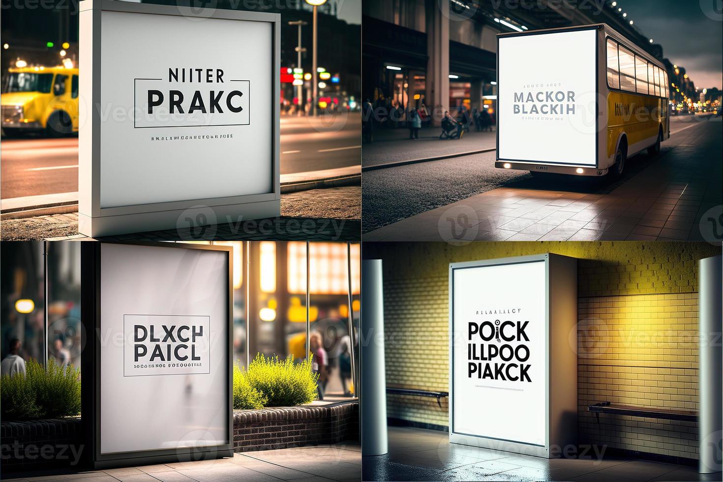 Blank place advertising screen. Poster mockup. Banner mockup. Billboard mockup. Light box showcase mockup. photo