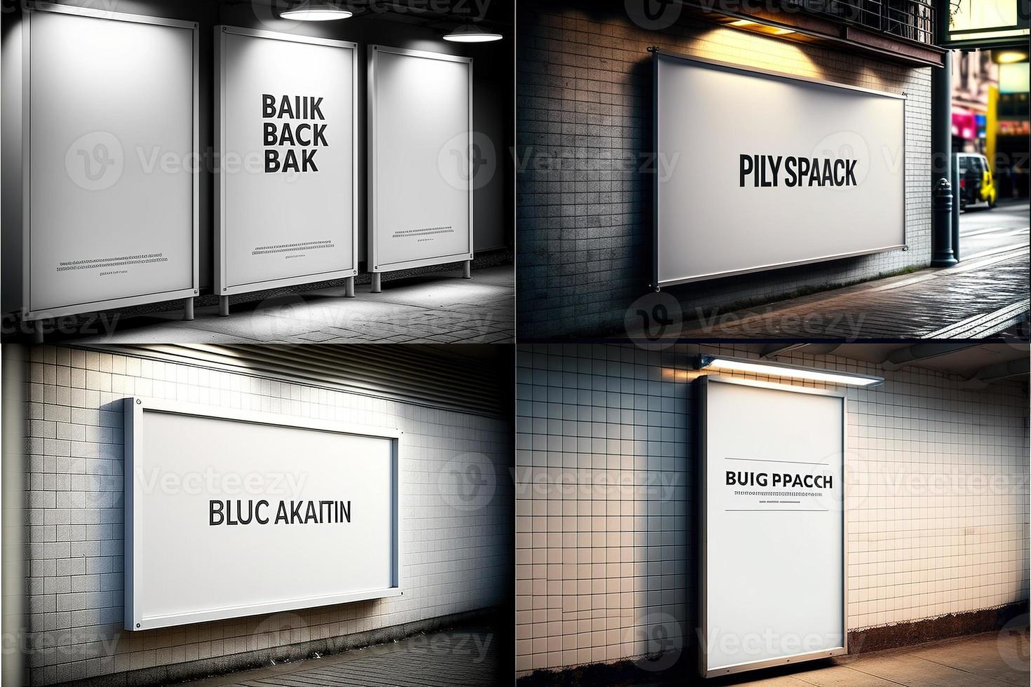 Blank place advertising screen. Poster mockup. Banner mockup. Billboard mockup. Light box showcase mockup. photo