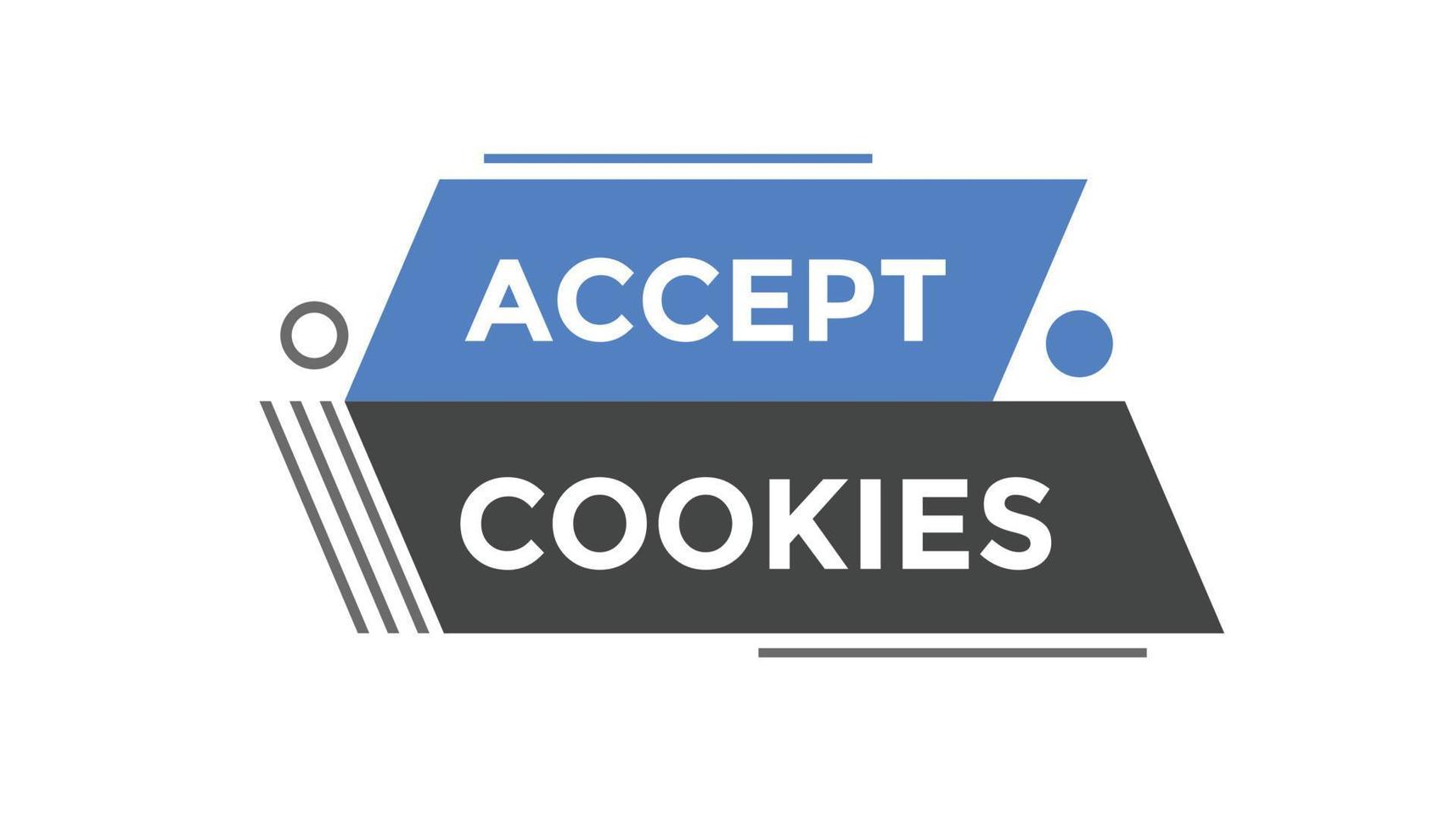 Accept cookies button web banner templates. Vector Illustration
