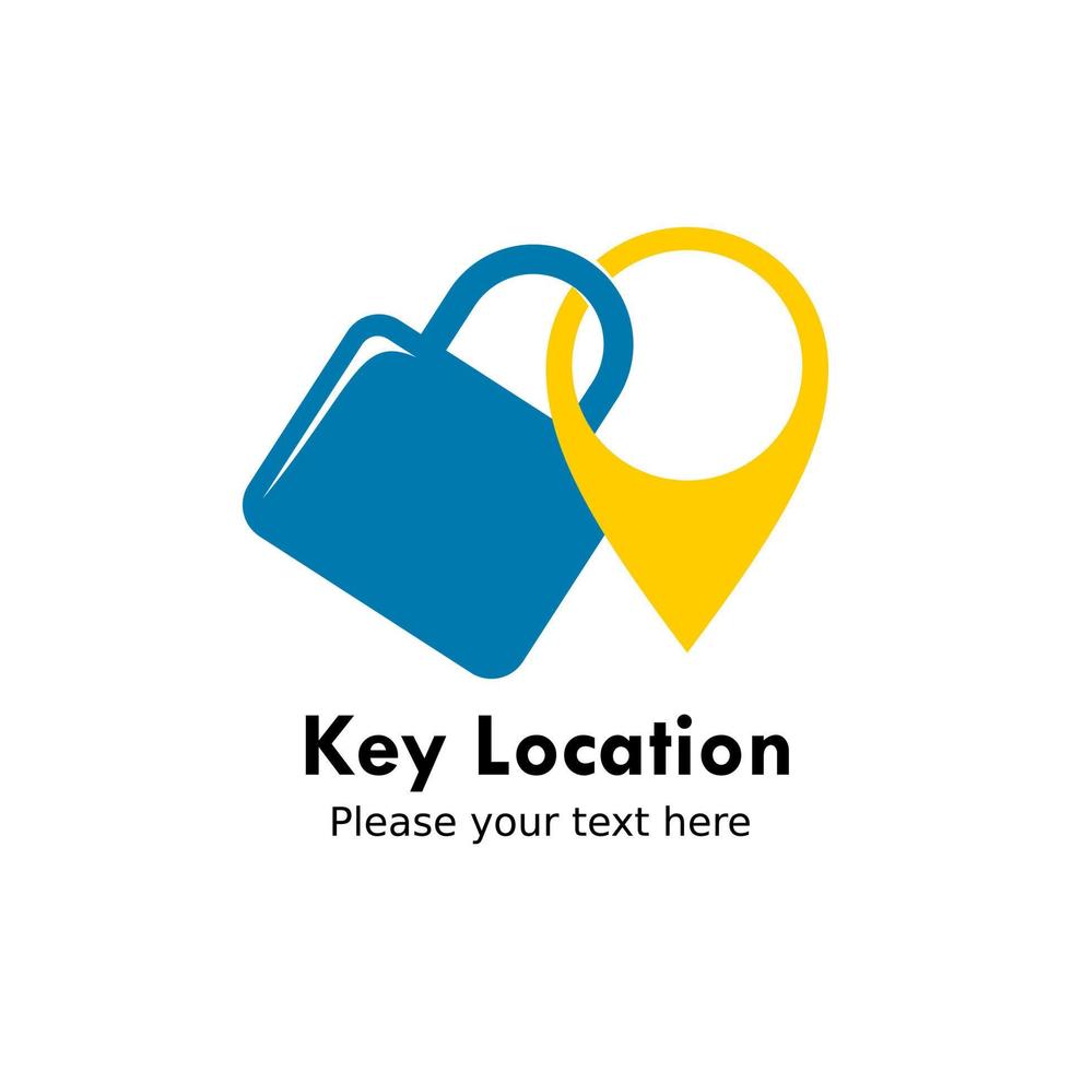 Key location logo design template illustration. there are padlock and pin vector