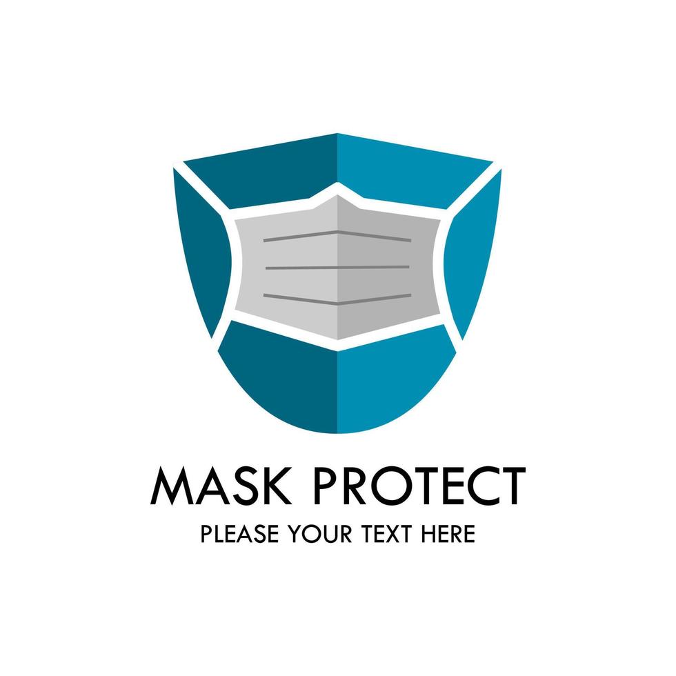 ilustración de la plantilla de diseño del logotipo de maskprotect. esto es bueno para la medicina vector