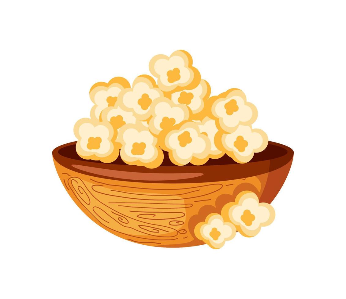 pop corn in a bowl vector