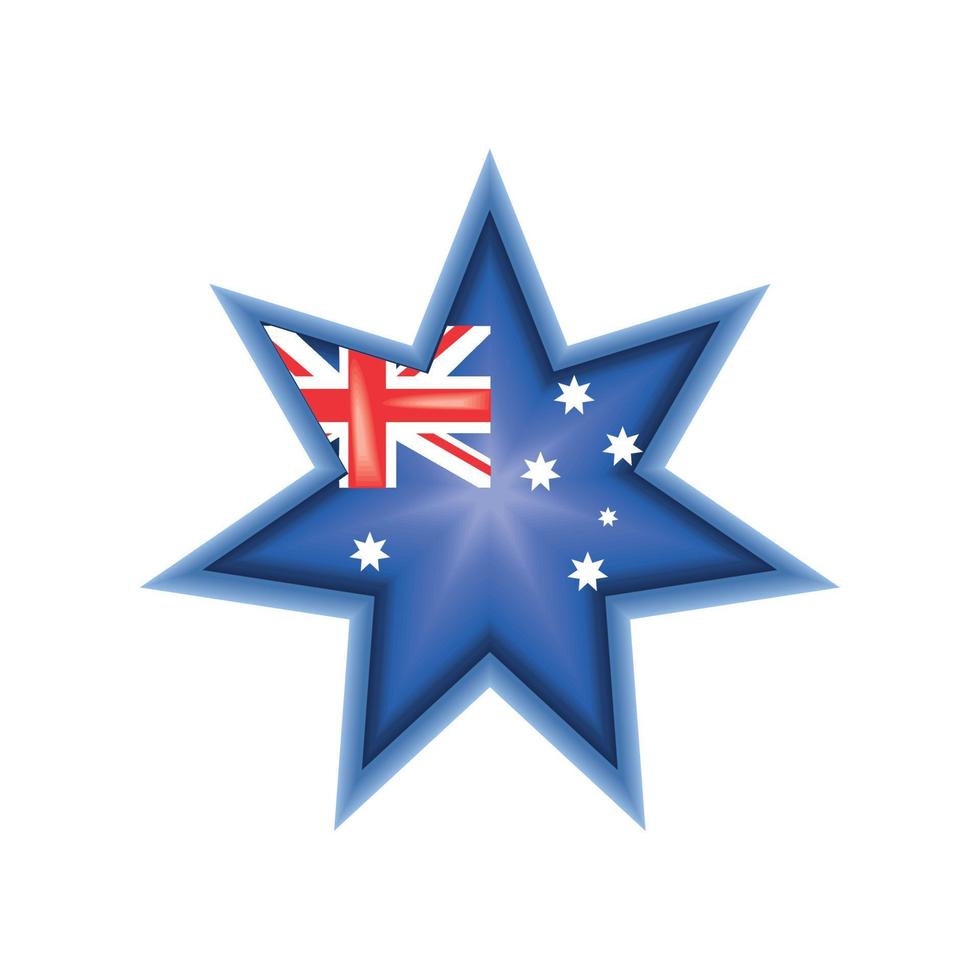 bandera de australia en estrella vector