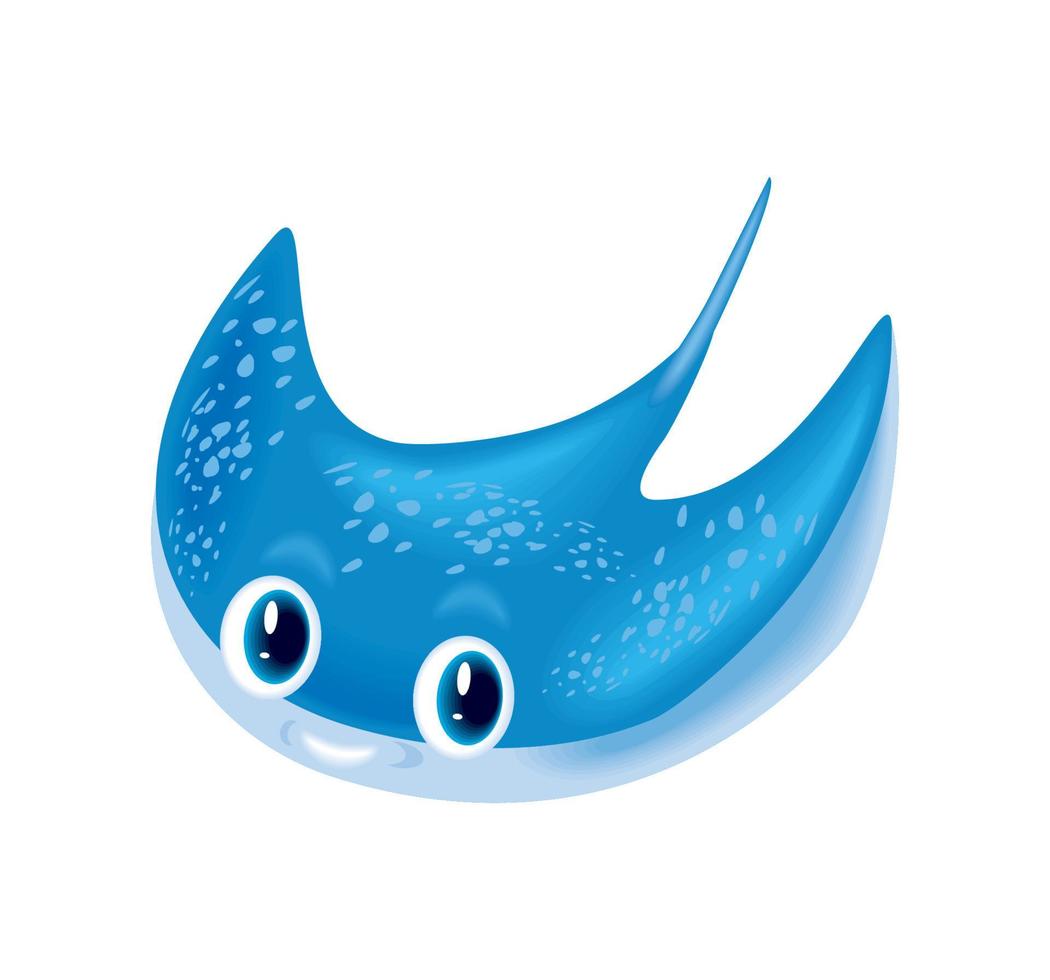 stingray cartoon icon vector